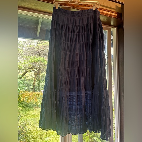 Max Studio NWT Cobalt Cotton Textured Knit Midi Skirt Size Large W16-21” - Picture 6 of 9